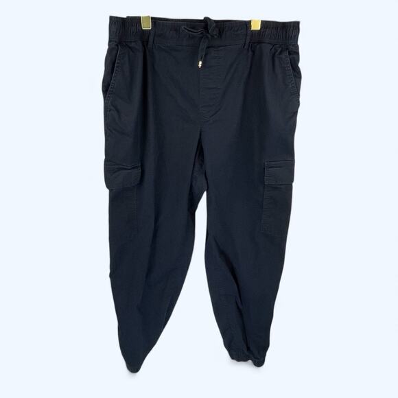 Tommy Hilfiger Women's Navy Blue Cargo Ankle Jogger Cotton Canvas Large - Picture 2 of 7
